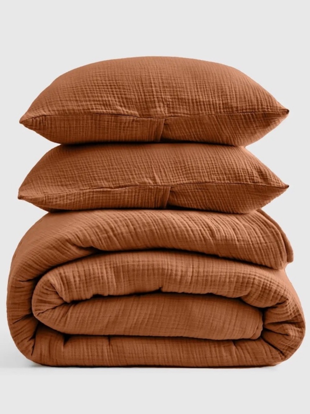 QUINCE Organic Cotton Gauze Dream Quilt Set King/Cal King Terracotta 1086